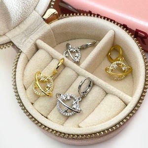 Gold Galaxy Diamond Hoop Earring